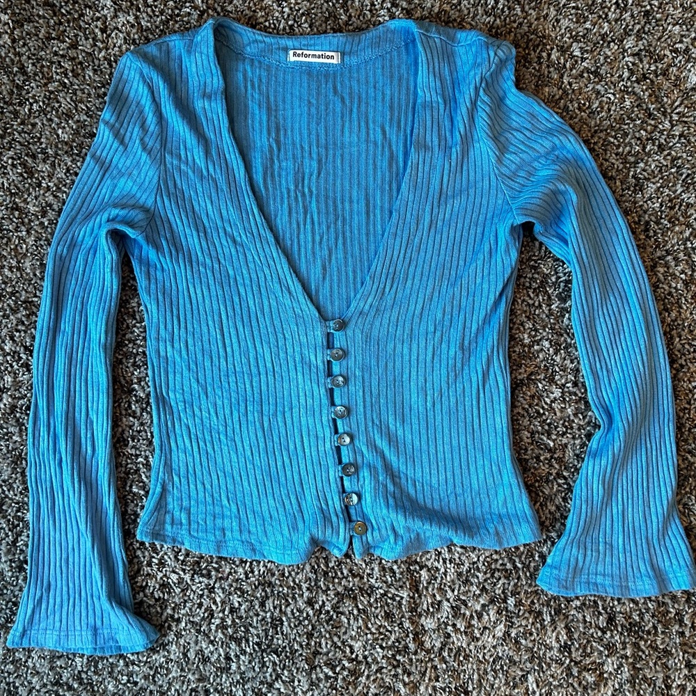 Reformation Long Sleeve Crop Top